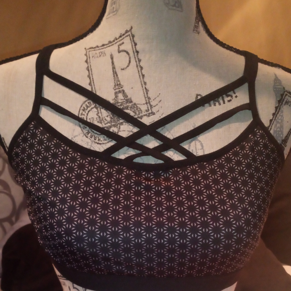 Black And White Patterned Sports Bra